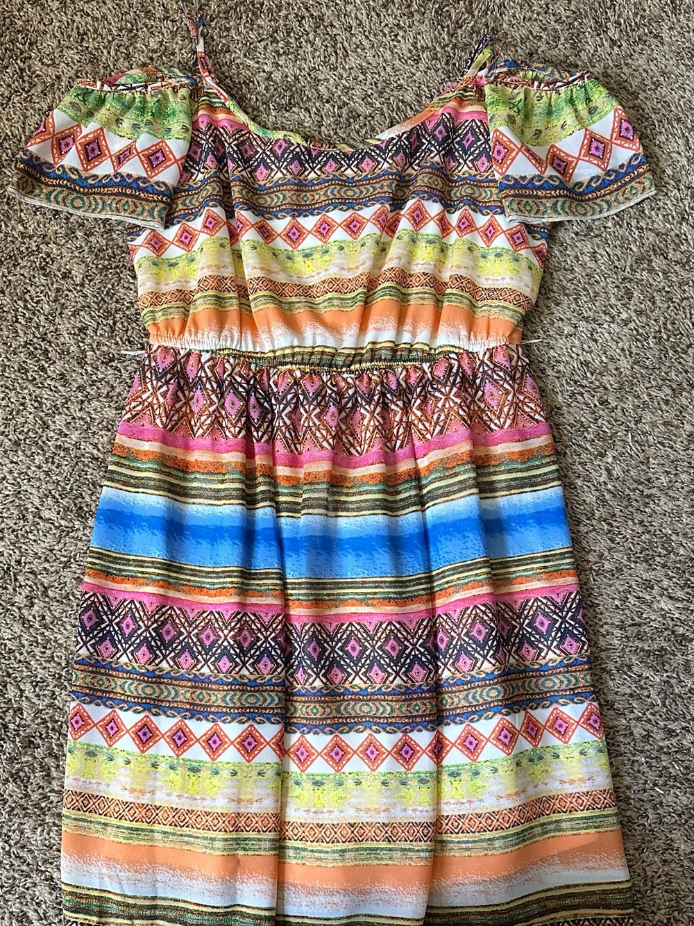 As U Wish Multicolor Striped Boho Top with Orange Accents Vintage purchased 90s